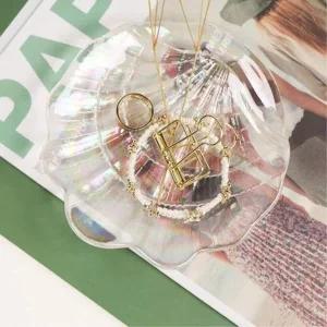 [마이모노샵] 소품 사진 촬영 수납 홀로그램 조개모양 접시 트레이