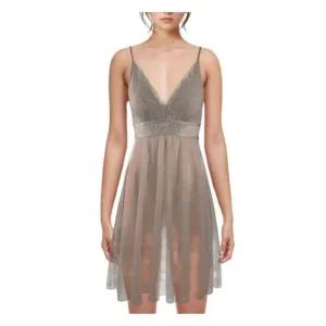 [갤러리아] [비비안]우아하고 고급스러운 수입자수 꾸띄르 스팽글 쉬폰 여성슬립 FS977A TPE