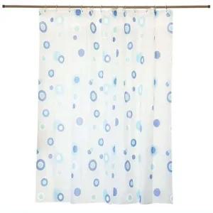 방수 화장실 욕실커튼 파랑방울 중형 샤워가리개