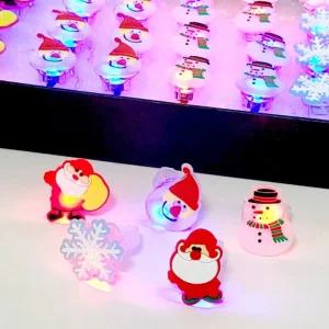 오키도키 크리스마스 불빛 반지 28개/여아/장난감/보석/장식/큐빅/선물/어린이/러블리/컬러/파티/놀이