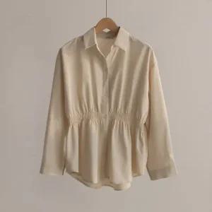 [66-99] 하폰 카라 밴딩 플레어 블라우스