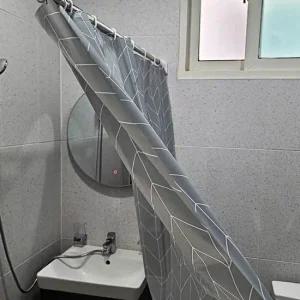 방수 비닐 샤워커튼 그레이 180x180 샤워실커튼