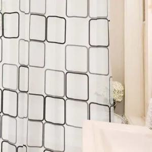 방수 욕실 샤워가림막 사각무늬 목욕 화장실커튼