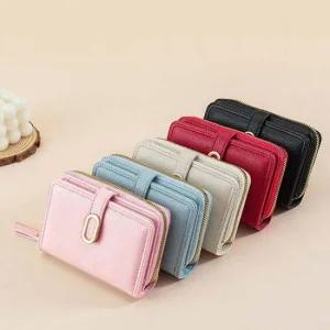 여성 수납력 좋은 타원 클립 지퍼 다용도 예쁜 중지갑