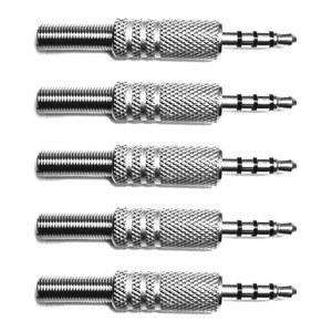 5PCS 3.5mm 4 극 TRRS 남성 건설 플러그 수리 헤드폰 잭 오디오 납땜 교체 커넥터 이어폰 납땜