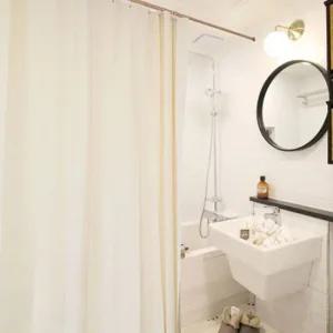 샤워커튼 욕실 욕조 커튼 반투명 커탠 아이보리 대