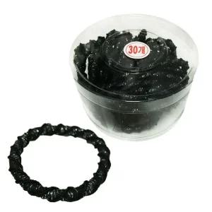 [아우트]꽈배기 머리끈 반짝검정고무줄 코사지통 30P