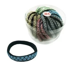 [아우트]납작고무줄 헤어끈 코사지통 머리끈 30P