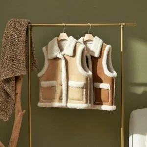 여자 빅포켓 뽀글이 겨울 민소매 조끼 무스탕