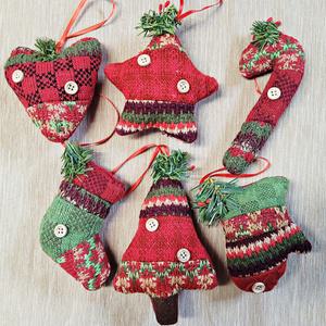 메리 크리스마스 트리 장식 패브릭 오너먼트 6종모음