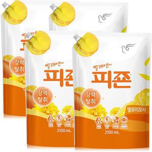 피죤 옐로 미모사 섬유유연제 리필 2.1L 4개