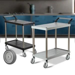 플라스틱 PP 2단 대 회색바퀴 이동식카트 주방트롤리 서빙카 써빙카트 써빙카 주방카트