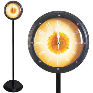 GB6197 행운의 핑크보석 해바라기 무소음 스탠드시계 스탠드시계 인테리어시계 무소음시계