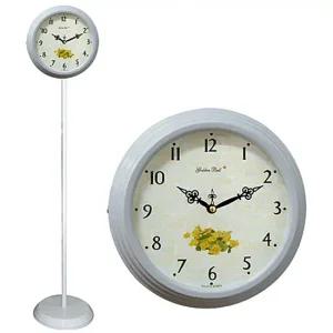 GB6062 무소음 화이트꽃벽돌 단면 스탠드시계 한국 무소음시계 인테리어시계 메탈시계