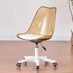 투명옐로우+화이트 의자 공부방 서재 내구성좋은 의자 200kg 최대하중 튼튼한 사무용