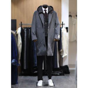 [갤러리아] BON 2종 택1 캐시미어 헤링본 헝가리구스 후드 디테쳐블 롱 코트 BN3WHA571