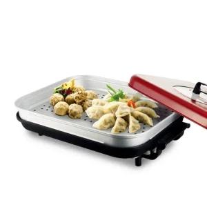 찜요리와 팬요리를 한번에 큰재료 찜요리도  OK  대형 찜기 겸용 전기 잔치팬  KSJ-6242