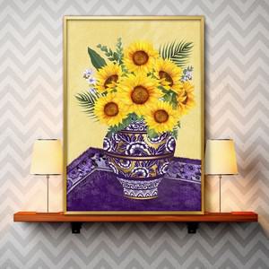 해바라기그림 액자 A3 7SUN6 풍수그림 돈들어오는