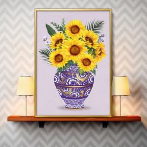 해바라기그림 액자 A3 7SUN3 풍수그림 돈들어오는