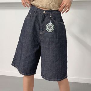 여성 쿨 썸머 논페이드 버뮤다 5부 생지 청반바지