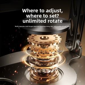 하기비스 360 ° 회전 태블릿 스탠드 조정 가능한 홀더 듀얼로드 지원 iPad Pro 스위치 ROG 용 알루미늄 접