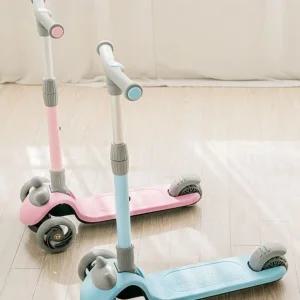 원터치 킥보드 3단조절 LED 접이식 발광바퀴 에스보드 씽씽이