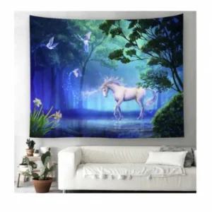 커튼 패브릭포스터 가리개 커텐 몽환유니콘 (3QBbc)