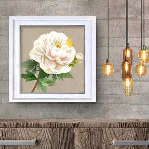 모란 목단 그림 액자 흰목단 정사각 흰색액자7 목단 목단그림 부자되는그림 풍수인테리어