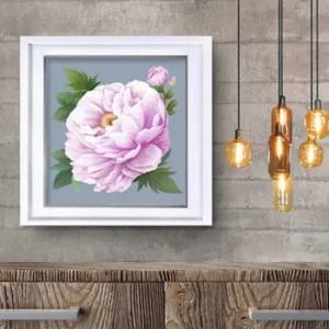 모란 목단 그림 액자 연보라목단 정사각 흰색액자5 목단 목단그림 부자되는그림 풍수인테리어