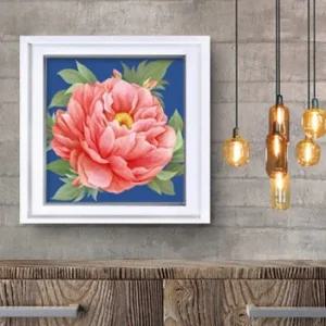 모란 목단 그림 액자 진주황목단 정사각 흰색액자3 목단 목단그림 부자되는그림 풍수인테리어