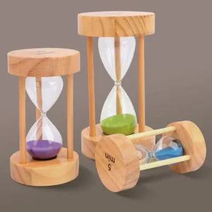 모래시계 10분 반신욕 타이머 우드 유리 모래시계