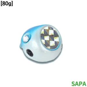 싸파 유동식 타이라바 헤드 80g 블루화이트 2개입 참돔낚씨 루어 참돔 선상낚시