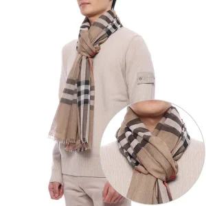 [버버리] 25FW 남성 체크 울 실크 머플러 (8078779 ARCHIVE BEIGE M 25F)