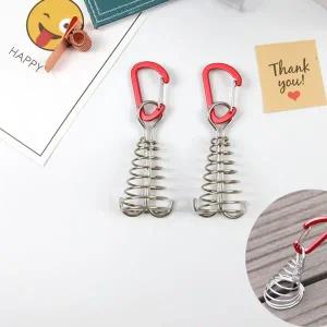 [콩심팥심]캠핑 텐트 스프링 오징어 데크팩 비너포함 1P