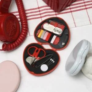 휴대용 미니 하트 반짇고리 바느질 케이스