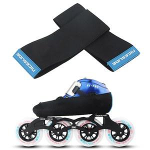 SquEqu 페어 스케이트 부츠 커버 스트랩 탄력 소매 밴드 발가락 보호 롤러스케이트 부츠 피겨 스케이팅 신발 롤러스케이트 청소년 남자 사이즈 35 39