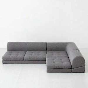 [마켓비]고품질 4인용 좌식소파 낮은 저상형 거실 쇼파 모듈형 패브릭 가...