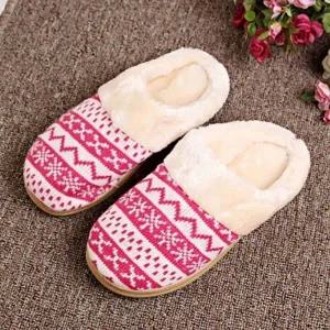 [라일리] Rly 눈꽃 털슬리퍼 방한 털실 보온