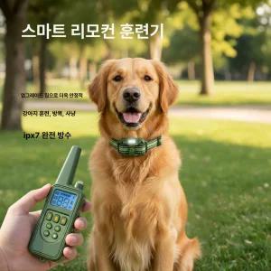 강아지 전기 목걸이 중형 명령 방수 인식표 애완견