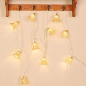 ( )크리스마스 10구 USB LED 종 가랜드 전구 2m 웜색 인테리어 장식품