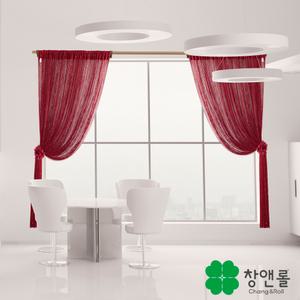창앤롤 실커튼/실커텐 가로3mx세로2.8m 비즈발/커튼봉/창엔롤