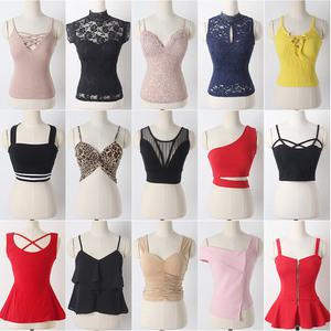 나시티 브라탑 크롭티 오프숄더 섹시 홀복 클럽의상 뷔스티에 레이스티 쉬폰 프릴 보트넥 시스루 셔링