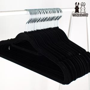 화이트래빗 벨벳 논슬립 옷걸이 - 베이직 블랙 30/60p