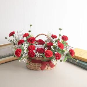 비누 카네이션 조화 바구니 프릴러브 ⅠAset 50cm 꽃 어버이날 스승의날 테이블 장식 감사 선물 행사 소품