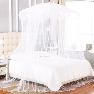 리본 사각 캐노피 침대 모기장 화이트