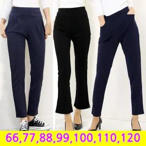 국산 여성 강연 부츠컷바지 스판 9부 밴딩팬츠 세미나팔 빅사이즈 스키니 슬랙스 배기 엄마옷(66~120까지)