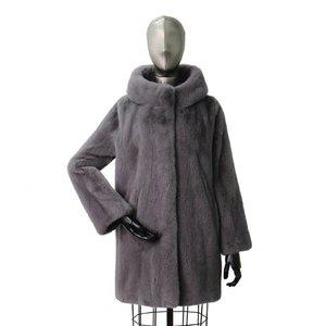 [진도 끌레베](의정부점)진도 Klever 쉐브론 유색 밍크 메일 하프코트(K2W2FH57_)