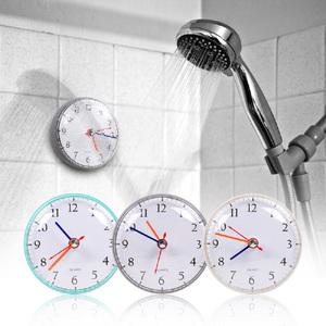 아이보리 / 플라이토 국산 욕실 무소음 원형 방수 벽 시계 / 화장실 주방 목욕탕 붙이는 흡착식 아날로그