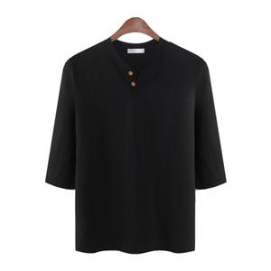 남자 남성 면티 반티 슬라브 7부 헨리넥티 NR580T