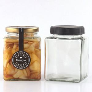 유리병 70파이 사각500 44개 잼병 꿀병 쨈병 밀폐유리병 과일청병 수제청병 공병